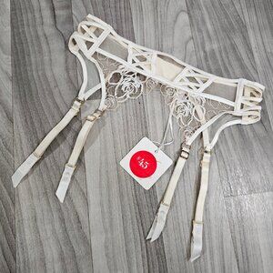 Honey Birdette Lorena Ivory Suspender Garter Belt Size XS (READ DESCRIPTION!)